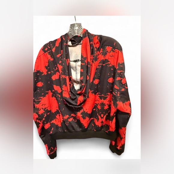 SHEIN Curve Red and Black Splatter Hoodie - Picture 2 of 6